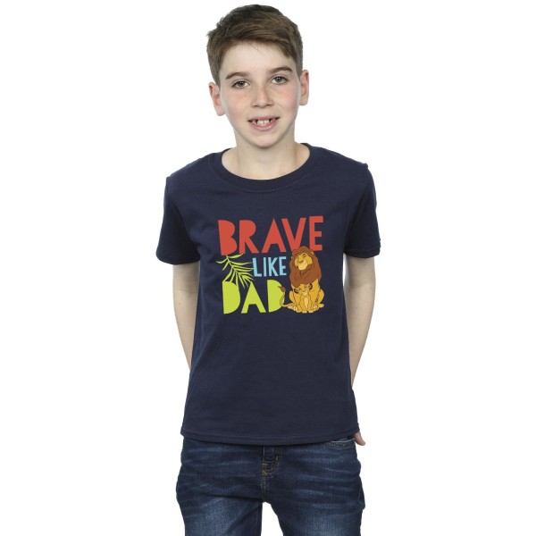 Disney Boys Lejonkungen Brave Like Dad T-shirt 12-13 år Na Navy Blue 12-13 Years
