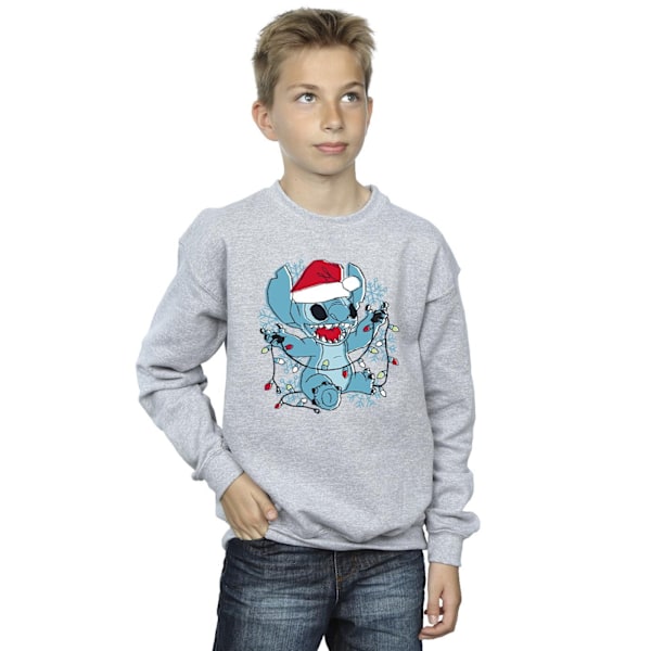 Disney Boys Lilo And Stitch Julbelysning Skiss Sweatshirt Sports Grey 5-6 Years