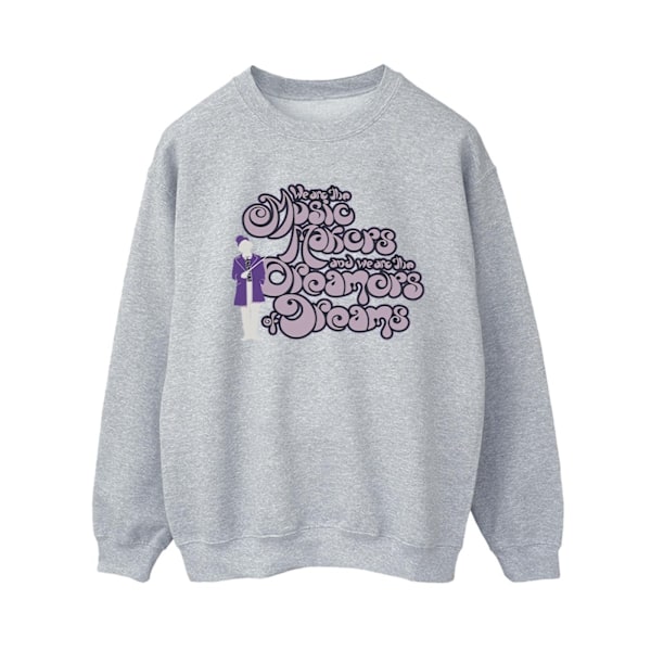 Willy Wonka Dam/Damer Drömmare Text Sweatshirt XXL Sports G Sports Grey XXL
