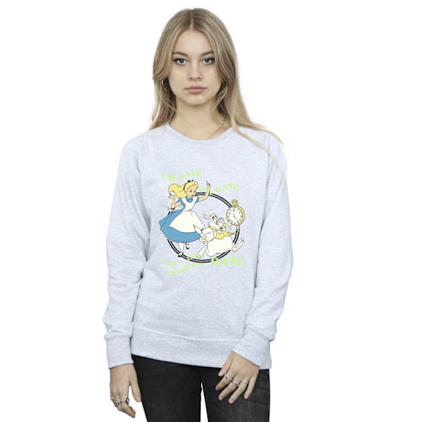 Disney Dam/Kvinnor Alice I Spegellandet Jag Är Sen Sweatshirt XX Sports Grey XXL