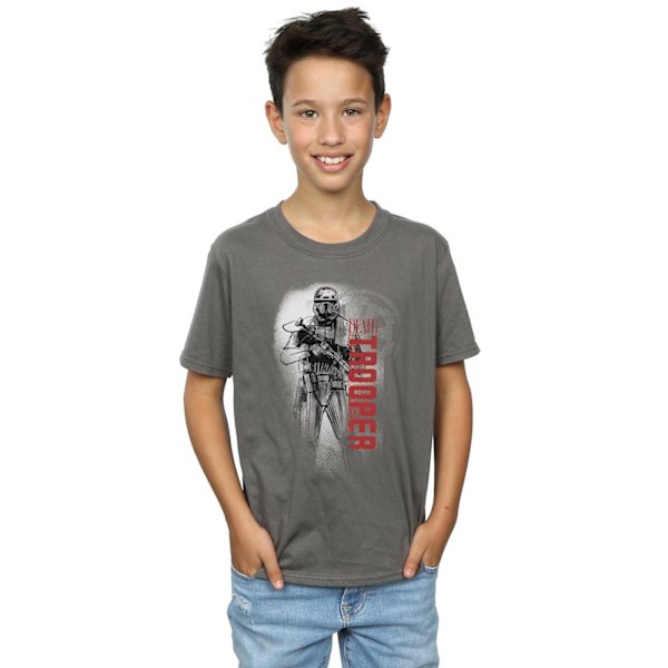 Star Wars Boys Rogue One Death Trooper Guards T-shirt 5-6 år Charcoal 5-6 Years