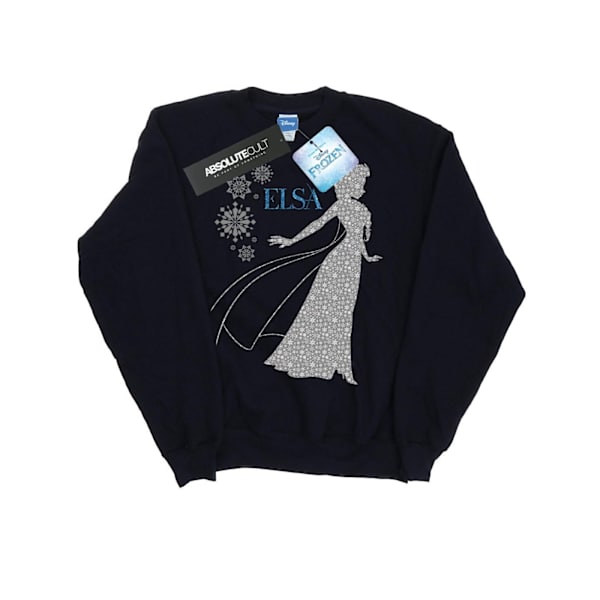 Disney Girls Frozen Elsa Jul Silhouette Sweatshirt 3-4 År Navy Blue 3-4 Years