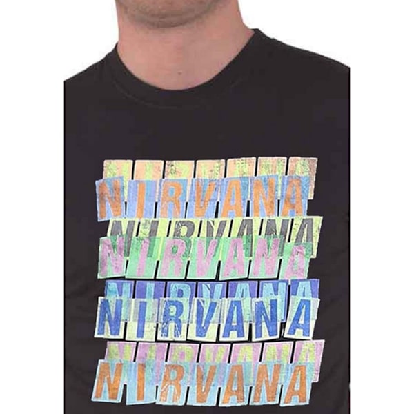 Nirvana Unisex Vuxen Repeat Logo Bomull T-shirt L Svart Black L