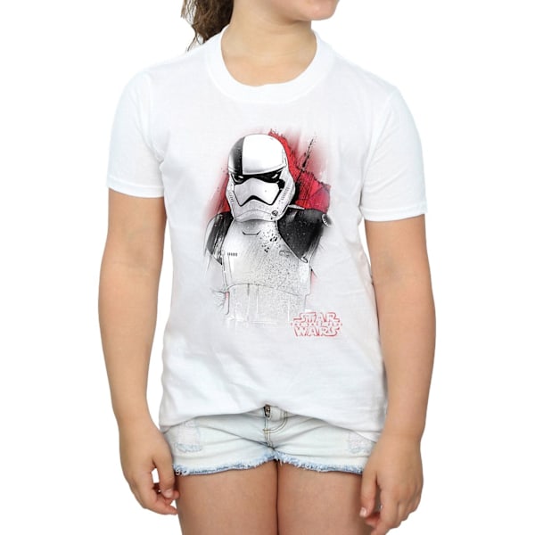 Star Wars Girls The Last Jedi Stormtrooper Borstad Bomull T-shirt White 7-8 Years