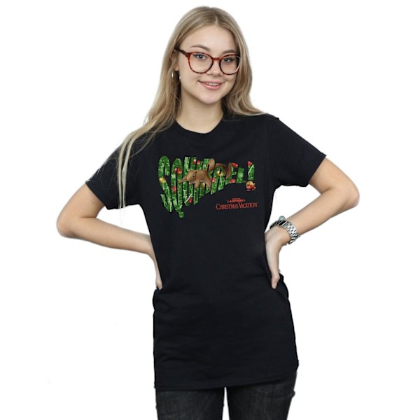 National Lampoon's Christmas Vacation Dam/Damer Ekorre Träd Bomull Boyfriend T-Shirt S Svart Black S