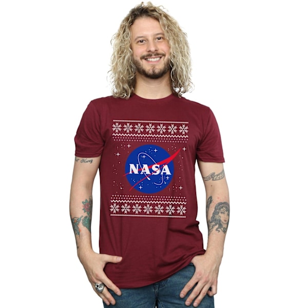 NASA Classic Fair Isle T-shirt M Burgundy för män Burgundy M