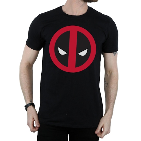 Marvel Deadpool T-shirt med stor ren logotyp, L, svart Black L