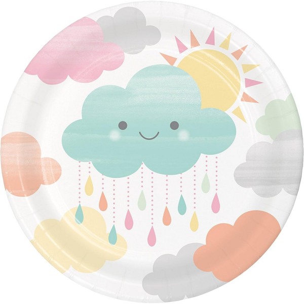 Kreativa festpapperssol och moln babyshower-festplattor (förpackning Multicoloured One Size