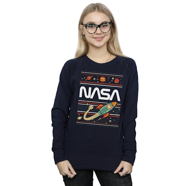 NASA Dam/Kvinnor Fair Isle Sweatshirt M Marinblå Navy Blue M