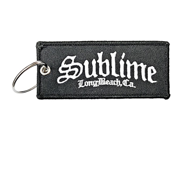 Sublime Long Beach C.A Dubbelsidig Patch Logo Nyckelring One Size Black/White One Size