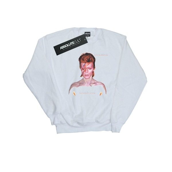 David Bowie Girls Aladdin Sane Version Sweatshirt 12-13 år W White 12-13 Years