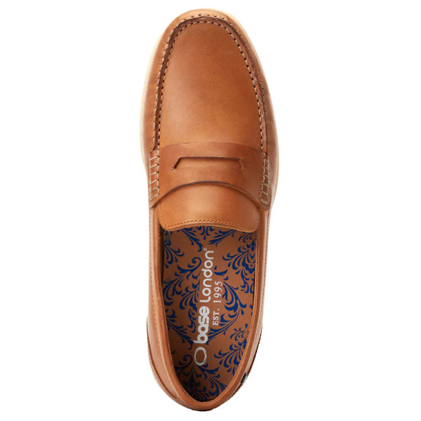 Base London Marlin Läder Penny Loafers Herr 9 UK Bränd Tan Burnt Tan 9 UK