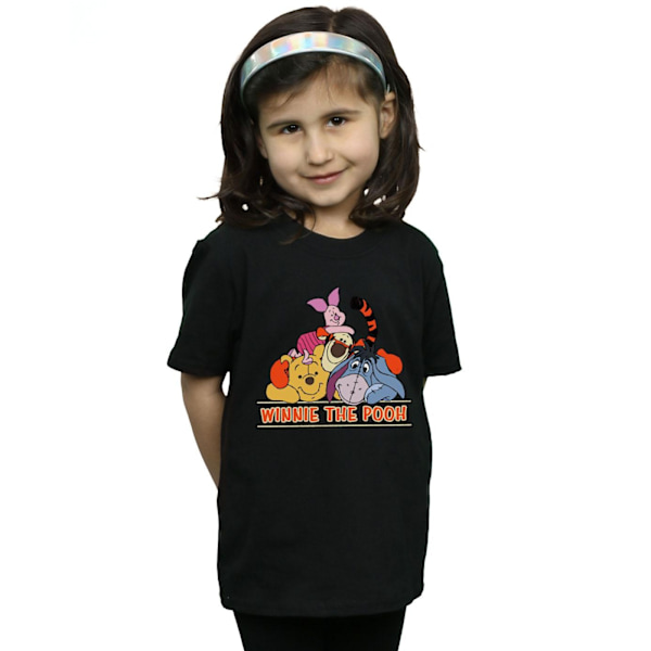 Disney Girls Winnie The Pooh Group Bomull T-shirt 9-11 år Bl Black 9-11 Years