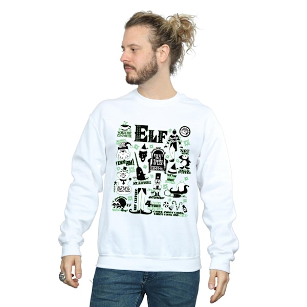 Elf Herr Infografisk Poster Sweatshirt 3XL Vit White 3XL