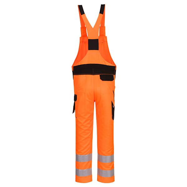 Portwest Herr PW2 Hi-Vis Säkerhetsbyxa Och Haklapp Overall L Orange/ Orange/Black L