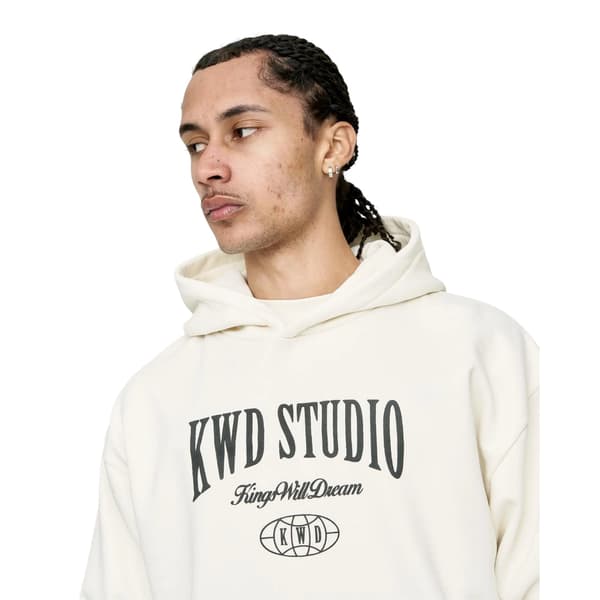 Kings Will Dream Herr Studio - Studios Hoodie med ryggtryck S Off Off White S