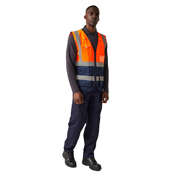 Regatta Pro Executive Hi-Vis väst L orange/marinblå Orange/Navy L
