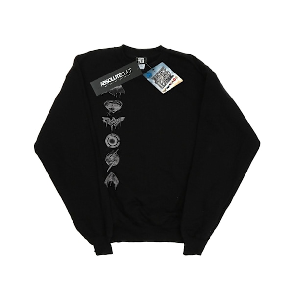 DC Comics Boys Justice League Movie Sprayed Emblems Sweatshirt Black 9-11 Years