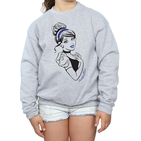 Disney Princess Flickor Askungen Glitter Sweatshirt 9-11 År Sports Grey 9-11 Years