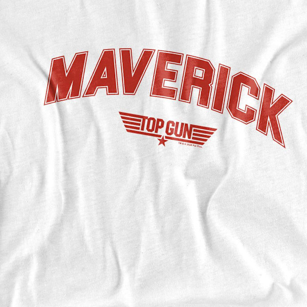 Top Gun Herr Maverick Varsity T-Shirt 3XL Vit White 3XL