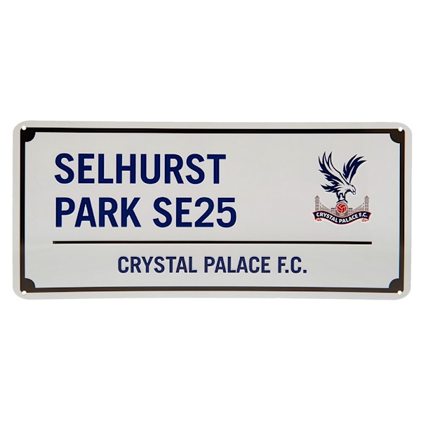 Crystal Palace FC Selhurst Park SE25 Plakett En Storlek Vit/Blå White/Blue One Size