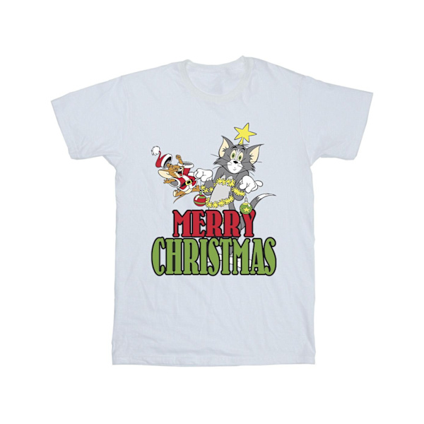 Tom And Jerry Boys Merry Christmas Baubles T-Shirt 3-4 år Vit White 3-4 Years