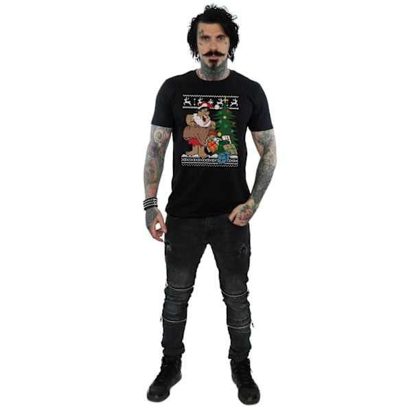 The Flintstones Herr Jul Fair Isle T-shirt M Svart Black M