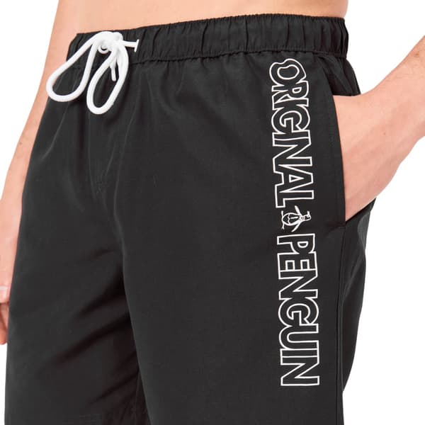 Original Penguin Badshorts med logotyp för män M True Black True Black M