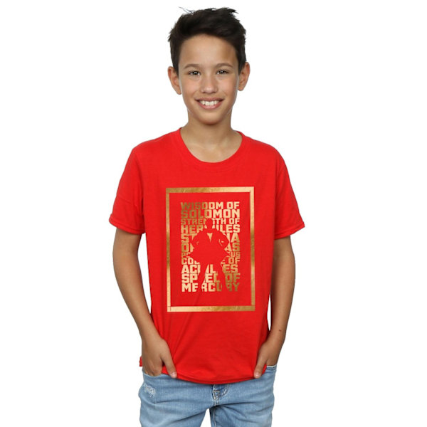 DC Comics Boys Shazam Gold Text T-Shirt 7-8 år Röd Red 7-8 Years