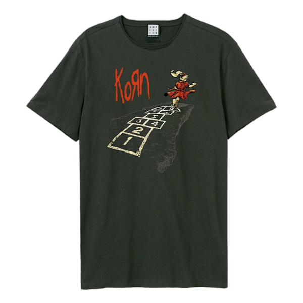 Amplified Unisex Vuxen Follow The Leader Hopscotch Korn T-Shirt Charcoal M