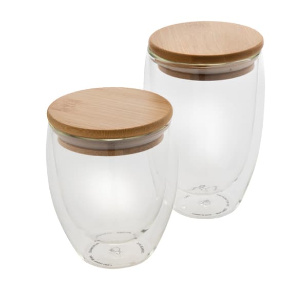 XD Collection Dubbelvägg 350ml Bambuglas (2-pack) One Si Transparent One Size