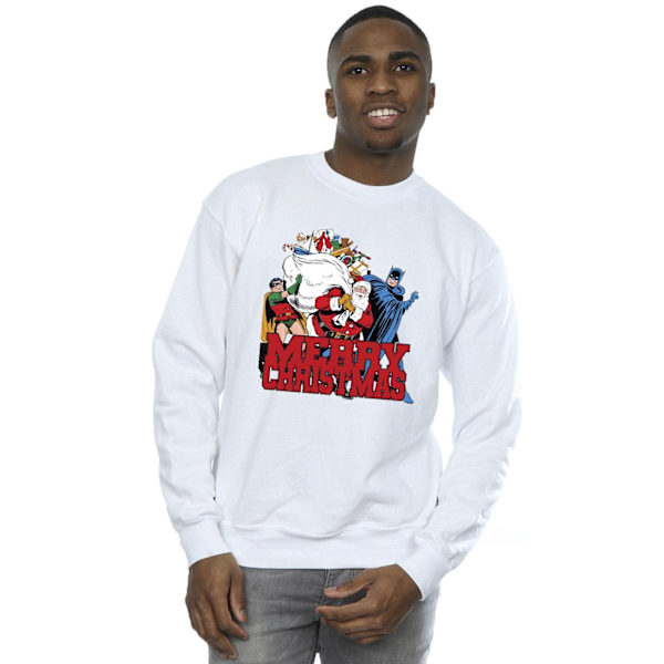 DC Comics Herr Batman Merry Christmas Comic Sweatshirt M Vit White M