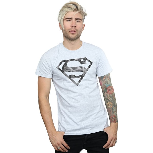 Superman Herr Marble Logo T-Shirt XXL Sports Grey Sports Grey XXL