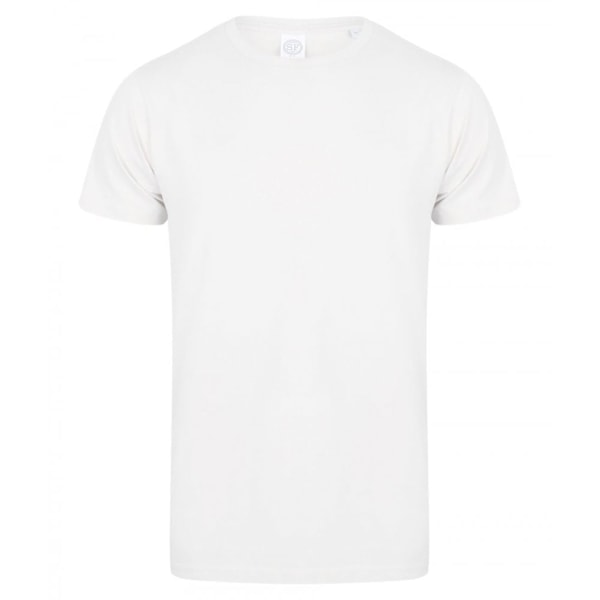 Skinni Fit Men Mens Feel Good Stretch V-halsad Kortärmad T-shirt White 2XL