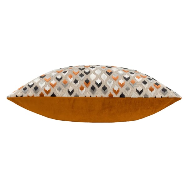 Paoletti Lexington Jacquard Sammetskuddeöverdrag 40cm x 60cm Ginger Ginger/Grey 40cm x 60cm