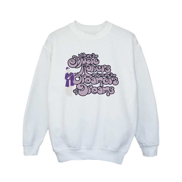 Willy Wonka Girls Dreamers Text Sweatshirt 12-13 år Vit White 12-13 Years