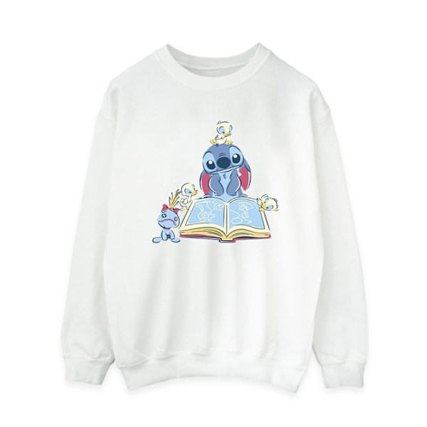 Disney Dam/Kvinnor Lilo & Stitch Läser En Bok Sweatshirt XX White XXL