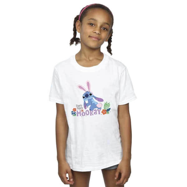 Disney Girls Lilo & Stitch Hippity Hop Stitch Bomull T-shirt 9- White 9-11 Years