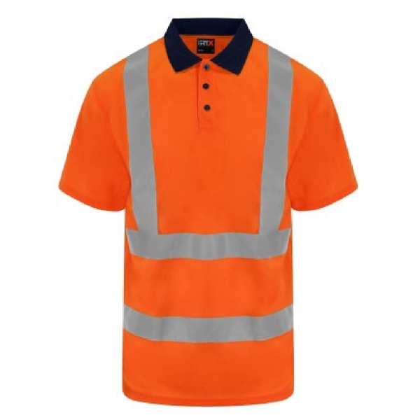 PRO RTX Herr Hög Synlighet Polo Shirt M Orange/Marinblå Orange/Navy M