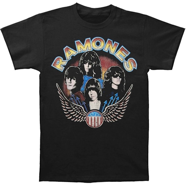 Ramones Unisex Vuxen Wings T-Shirt S Svart Black S