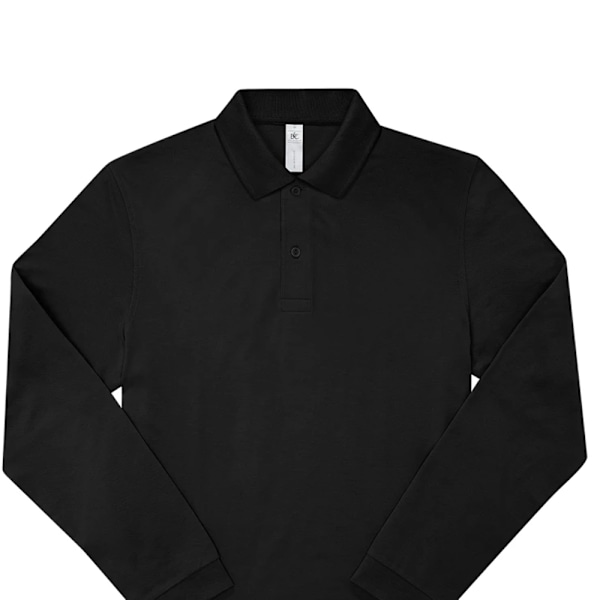 B&C Herr My Long-Sleeved Polo Shirt L Svart Black L