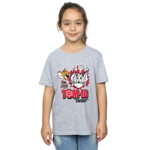 Tom And Jerry Girls Tomic Energy Bomull T-shirt 9-11 År Spor Sports Grey 9-11 Years