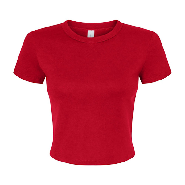 Bella + Canvas Dam/Dam Micro-Rib Crop Top S Solid Röd Solid Red S