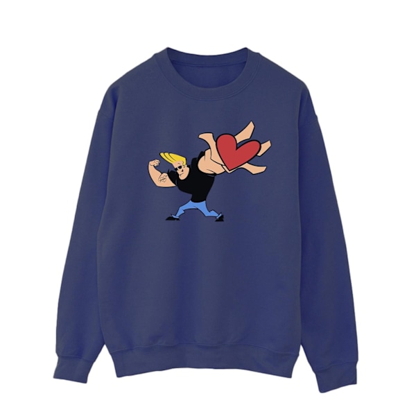 Johnny Bravo Herr Hjärta Present Sweatshirt L Marinblå Navy Blue L