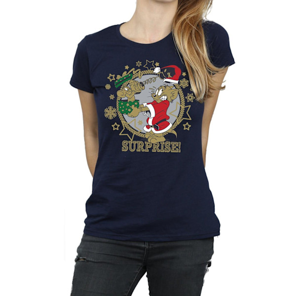 Tom And Jerry Dam/Damjul Jul Överraskning Bomull T-shirt M Navy Blue M