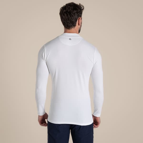 Craghoppers Herr Mock Neck Långärmad Golftröja S Vit White S