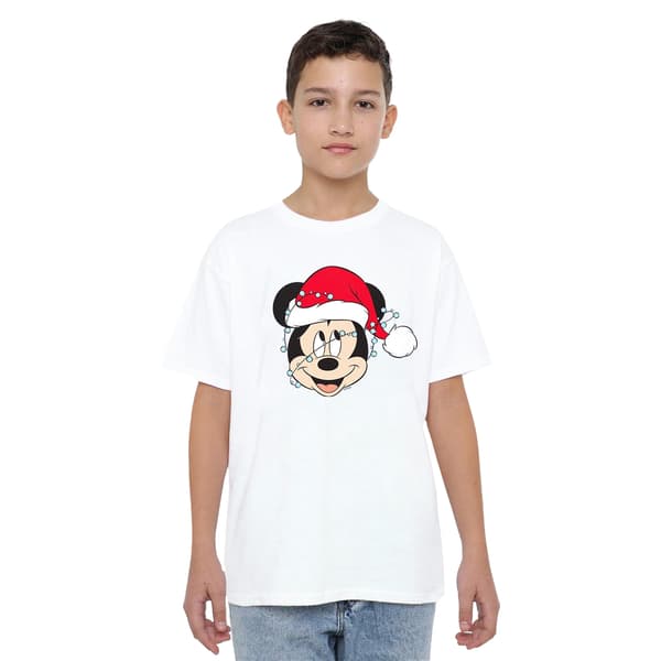 Disney Barn/Barn Mickey Mouse Julbelysning T-shirt White 3-4 Years
