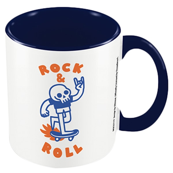 Obinsun Rock & Roll Inner Two Tone Mugg 12cm x 10.5cm x 8.7cm Mörkblå/Vit/Orange Dark Blue/White/Orange 12cm x 10.5cm x 8.7cm