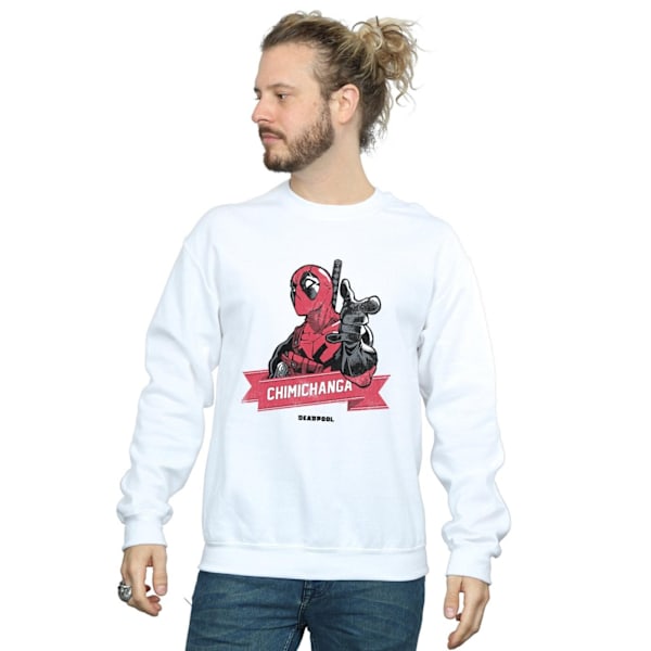 Marvel Deadpool Chimichanga Finger Sweatshirt XL Vit White XL