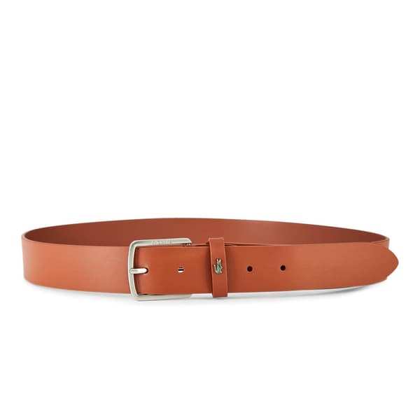 Lacoste Herr Logotyp Läderbälte 110cm Brun Tan 110cm